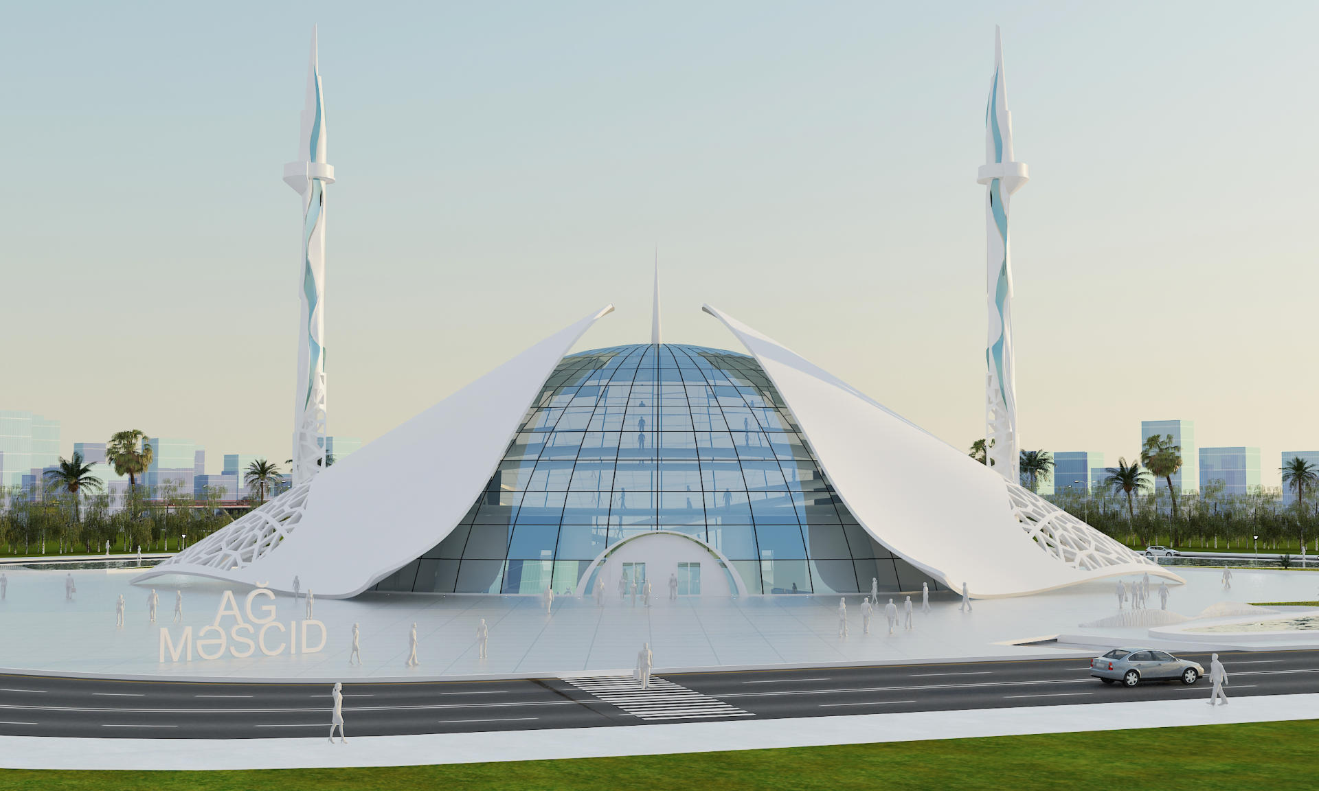 Оригинальный проект современной Белой мечети в Баку от выпускника британского вуза (ФОТО)