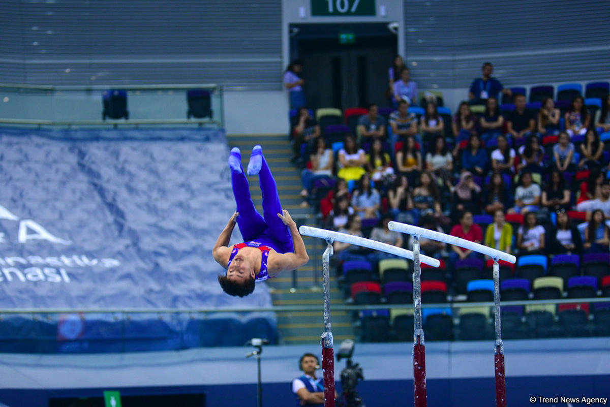 32 ölkədən olan gimnastlar Bakıda Yeniyetmələrin Olimpiya Oyunlarına vəsiqə uğrunda mübarizə aparır (FOTOREPORTAJ)