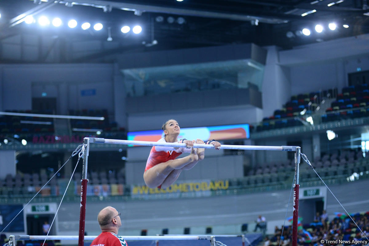 32 ölkədən olan gimnastlar Bakıda Yeniyetmələrin Olimpiya Oyunlarına vəsiqə uğrunda mübarizə aparır (FOTOREPORTAJ)