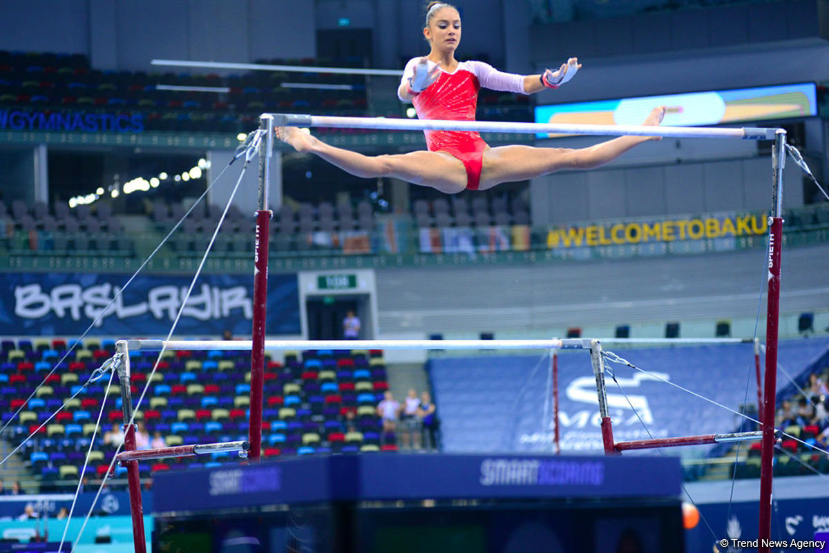 32 ölkədən olan gimnastlar Bakıda Yeniyetmələrin Olimpiya Oyunlarına vəsiqə uğrunda mübarizə aparır (FOTOREPORTAJ)