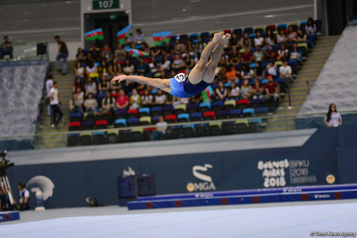 Bakıda Yeniyetmələrin Olimpiya Oyunlarına idman gimnastikası üzrə təsnifat yarışlarına start verildi (FOTO)