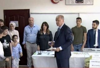 President of Turkey voted in parliamentary and presidential elections
