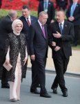 President Ilham Aliyev attends reception for heads of state and government of NATO allies and partners (PHOTO)