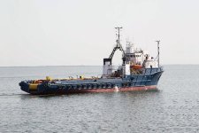 Azerbaijani vessel carrying out work in Kazakh sector of Caspian Sea (PHOTO)