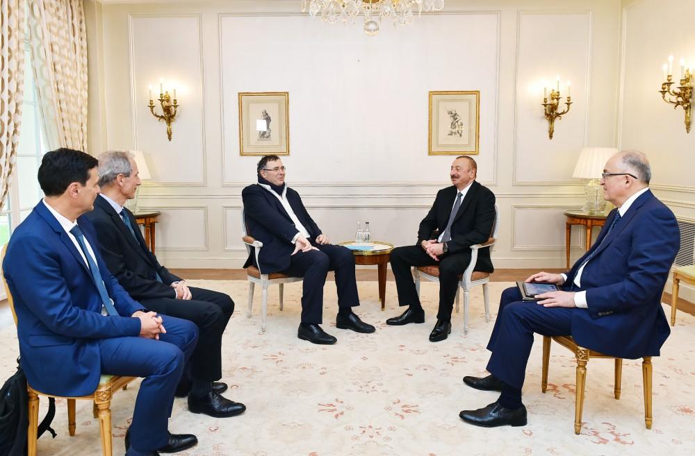 Prezident İlham Əliyev Parisdə “Total” şirkətinin sədri ilə görüşüb (FOTO)