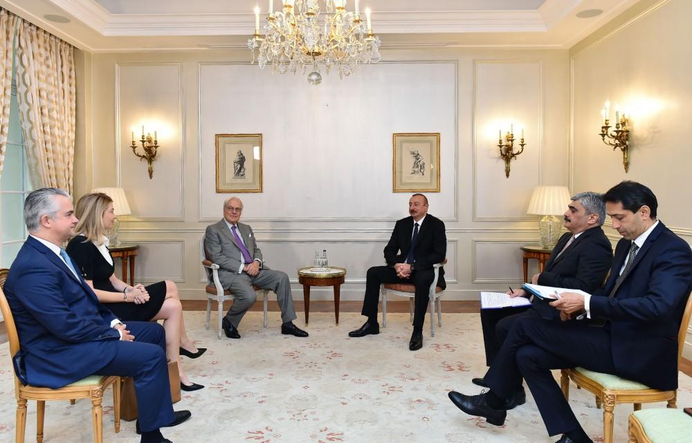 Prezident İlham Əliyevin Parisdə “Rothschild and Co” şirkətinin vitse-prezidenti ilə görüşü olub (FOTO)