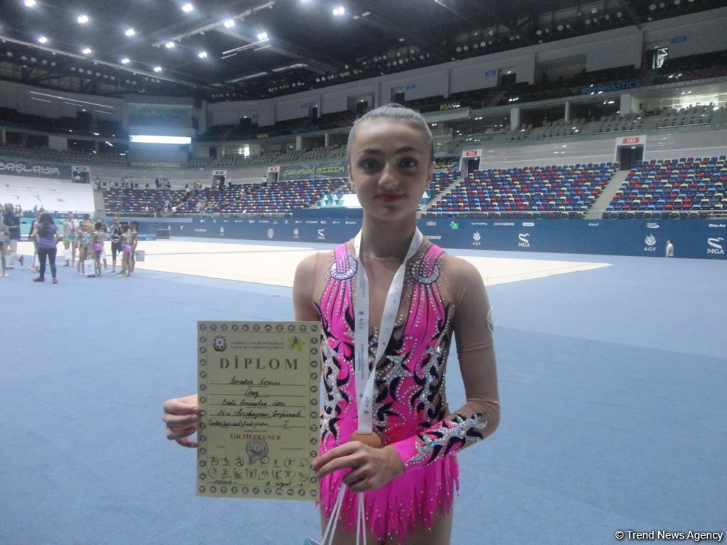 Азербайджанская гимнастка Нармина Самедова осталась довольна своим выступлением