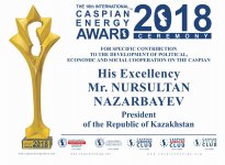 Beş Xəzəryanı ölkənin prezidentlərinə "Caspian Energy Award" mükafatı təqdim olunacaq (FOTO)
