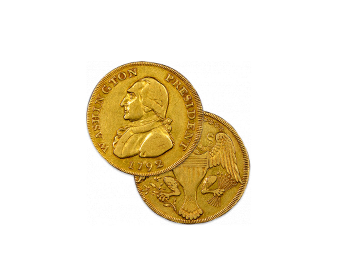 В США на аукционе продали монету с изображением Джорджа Вашингтона