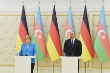 Состоялась совместная пресс-конференция Президента Азербайджана и Канцлера Германии  (ФОТО)