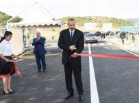 Azərbaycan Prezidenti İsmayıllı rayonunda avtomobil yolunun açılışında iştirak edib (FOTO)