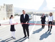 Президент Ильхам Алиев и Первая леди Мехрибан Алиева приняли участие в открытии новой автодороги Демирчи-Лагидж (ФОТО)