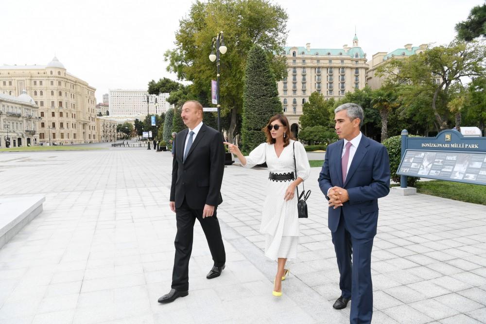 President Ilham Aliyev, first lady Mehriban Aliyeva attend opening of fountain complex in Baku (PHOTO)