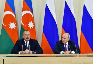 Presidents of Azerbaijan, Russia make press statements (PHOTO)