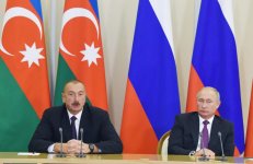 Президенты Азербайджана и России выступили с заявлениями для прессы (ФОТО) - Gallery Thumbnail