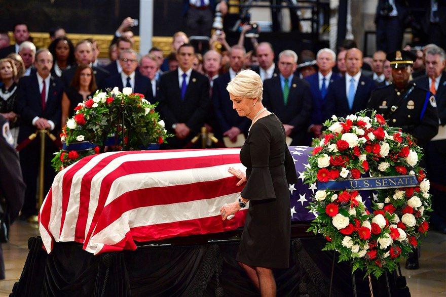 Washington lauds McCain as one of America's 'bravest souls,' Trump absent