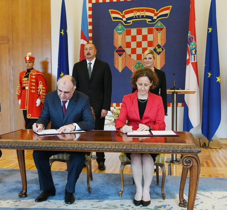 Азербайджан и Хорватия подписали совместные документы (ФОТО)