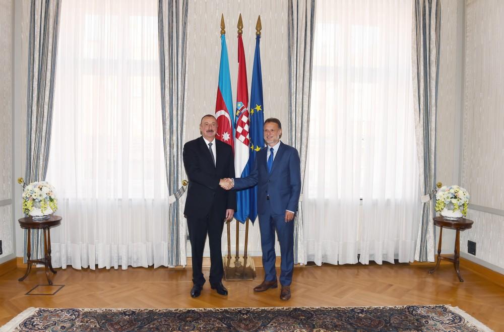 Президент Ильхам Алиев встретился с председателем парламента Хорватии (ФОТО) - Gallery Image