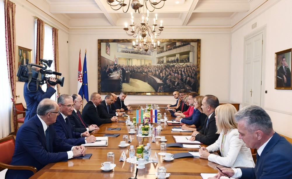 Президент Ильхам Алиев встретился с председателем парламента Хорватии (ФОТО)