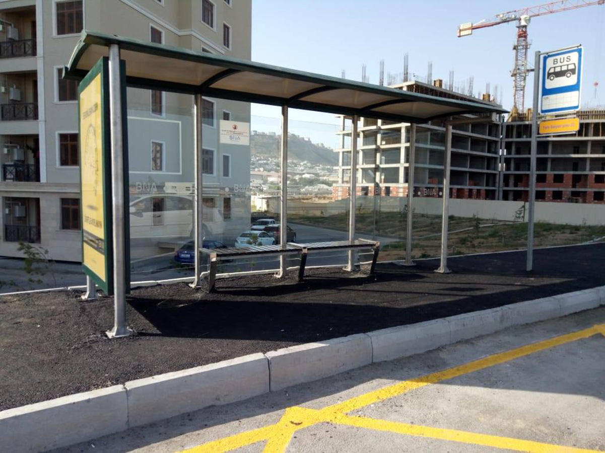 На одной из дорог Баку завершилось строительство остановок карманного типа - Gallery Image