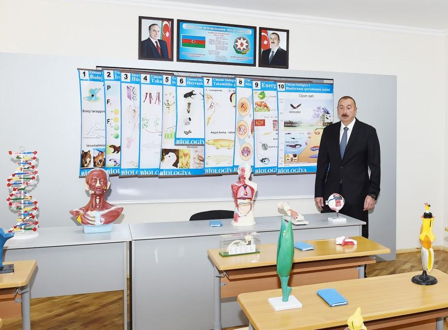 President Aliyev views newly reconstructed school in Mashtagha settlement (PHOTO)