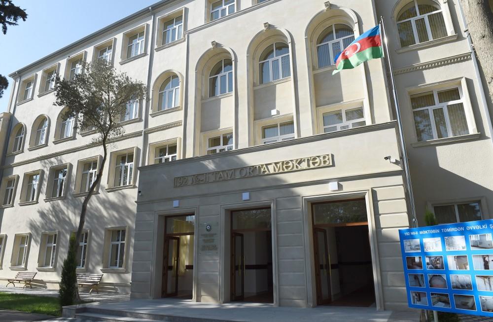 Ilham Aliyev views conditions created at school in Zabrat after overhaul (PHOTO)