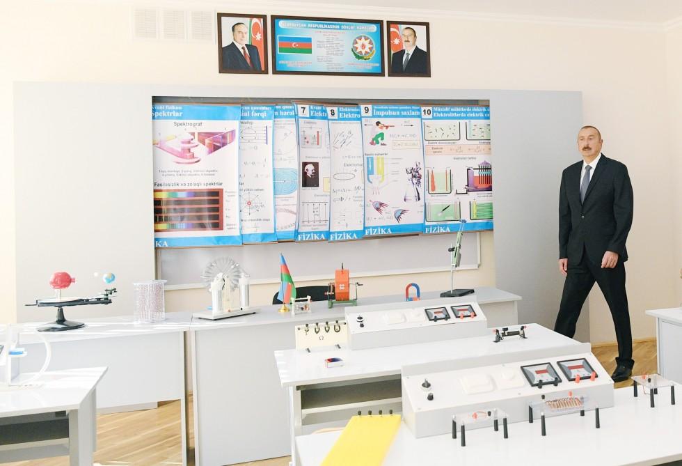 Ilham Aliyev views conditions created at secondary school in Nardaran after overhaul (PHOTO)