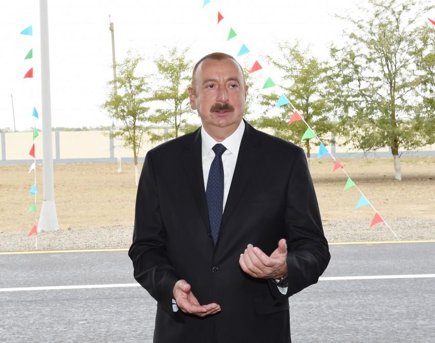 President Aliyev inaugurates Zahmatabad-Baydili-Khirmandali-Aliabad highway (PHOTO)