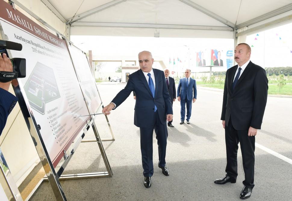 President Aliyev attends opening of Masalli Industrial Park (PHOTO)