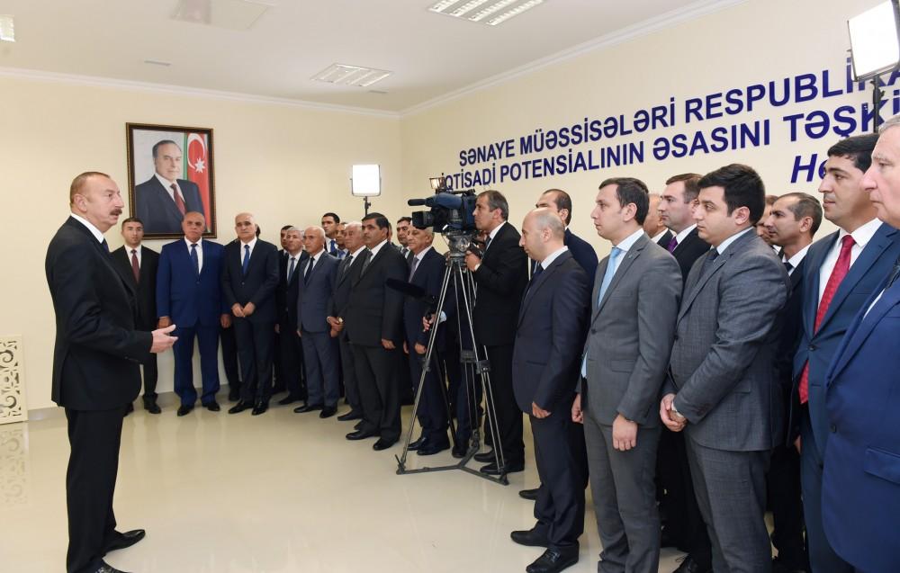 President Aliyev attends opening of Masalli Industrial Park (PHOTO)