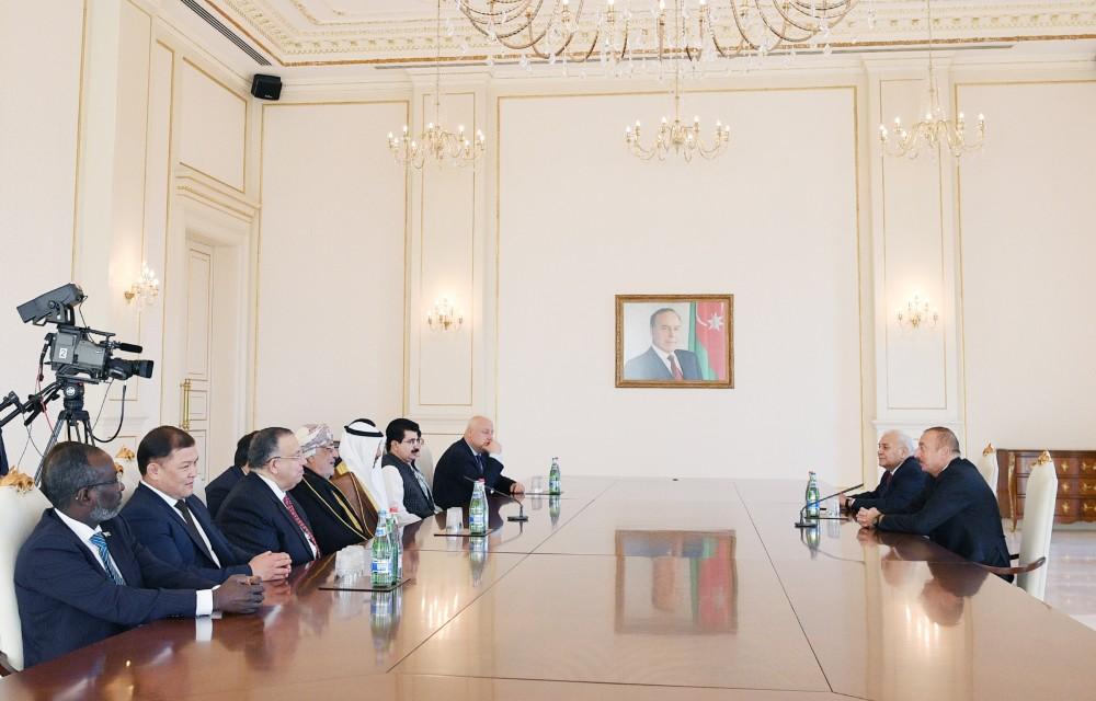Azerbaijani president receives heads of parliaments of number of countries (PHOTO)