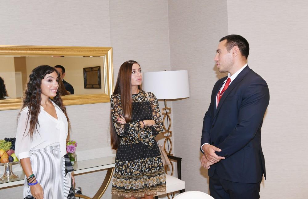 Azerbaijani president, first lady meet president of International Judo Federation (PHOTO)