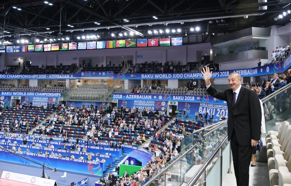 President Ilham Aliyev, First Lady Mehriban Aliyeva attend opening ceremony of World Judo Championships in Baku (PHOTO)
