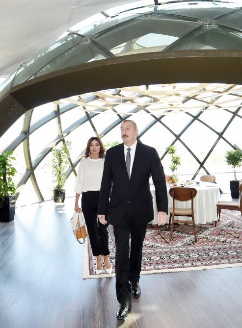 Azerbaijani president, first lady view rebuilt Milan Expo national pavilion (PHOTO)