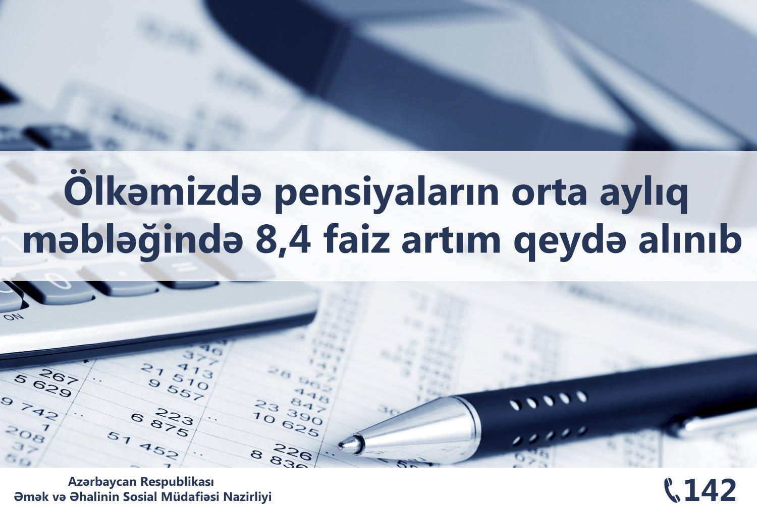 Среднемесячный размер пенсии в Азербайджане вырос на 8,4%