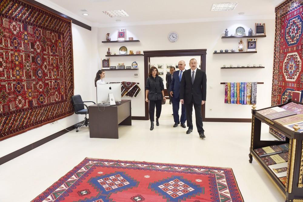Azerbaijani president, first lady attend opening of Lankaran branch of Azerkhalcha (PHOTO)