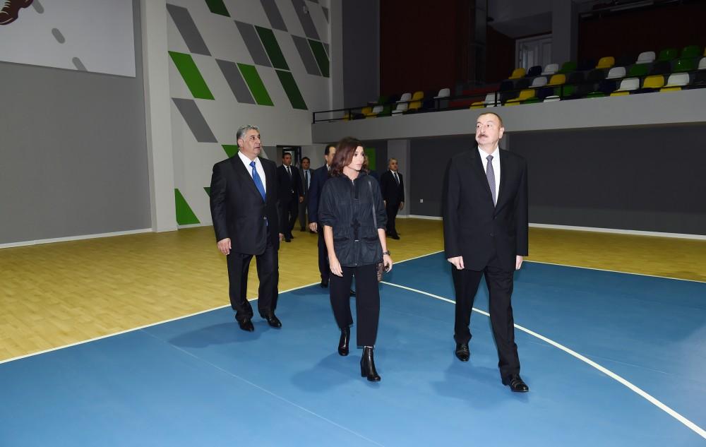 Azerbaijani president, first lady attend inauguration of Lankaran Olympic Sport Complex (PHOTO)