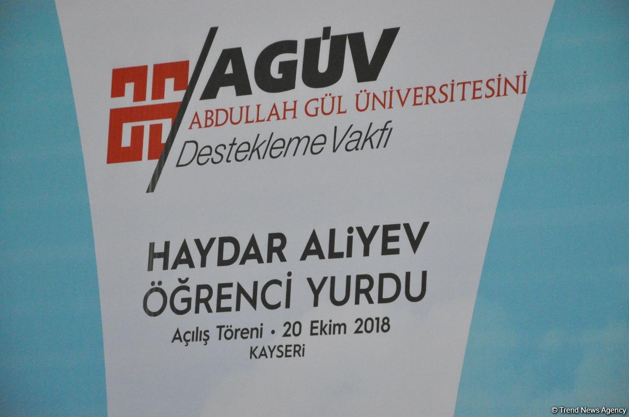 Turkey’s Kayseri hosts opening of student dormitory named after Azerbaijan’s national leader Heydar Aliyev (PHOTO)