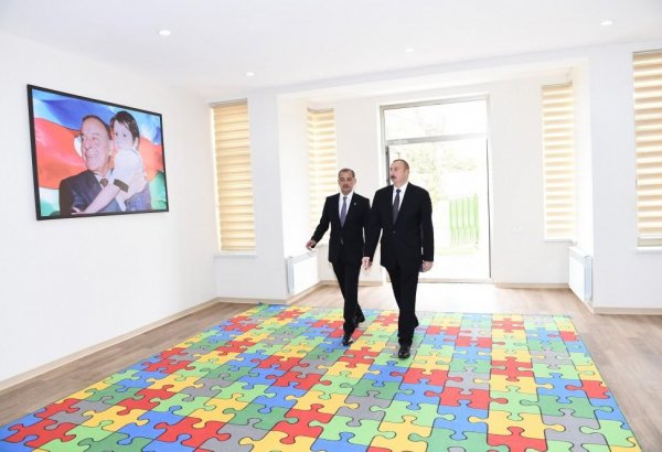 President Aliyev opens orphanage-kindergarten in Imishli district (PHOTO)