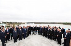 President Aliyev inaugurates distributary channel of Araz River (PHOTO)