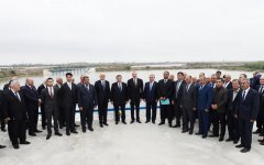 Президент Ильхам Алиев принял участие в церемонии открытия нового канала-притока реки Араз (ФОТО)