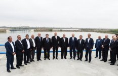 Президент Ильхам Алиев принял участие в церемонии открытия нового канала-притока реки Араз (ФОТО)