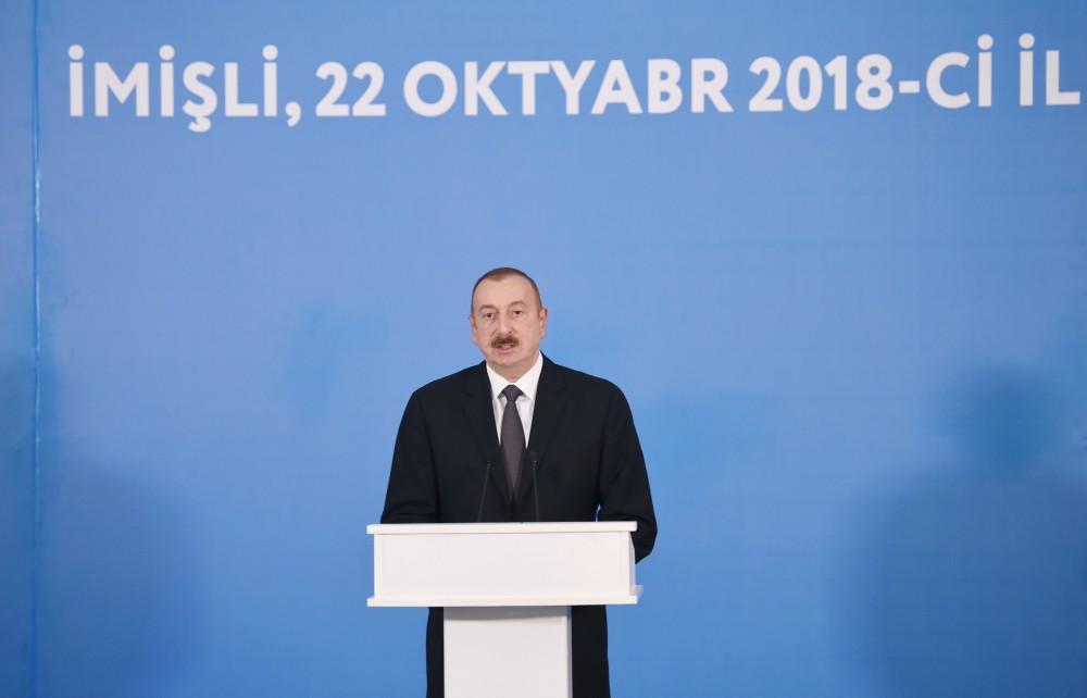 Президент Ильхам Алиев: Открытие нового канала-притока реки Араз придаст еще больший импульс развитию сельского хозяйства