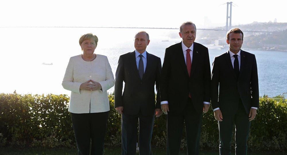 Putin, Erdogan, Merkel and Macron hold joint meeting on Syria