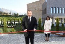President Ilham Aliyev, First Lady Mehriban Aliyeva attend inauguration of Flag Museum in Shaki (PHOTO)