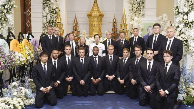 Leicester City players attend funeral of late owner in Thailand