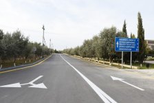 Azerbaijani president inaugurates highway in Aghdam (PHOTO)