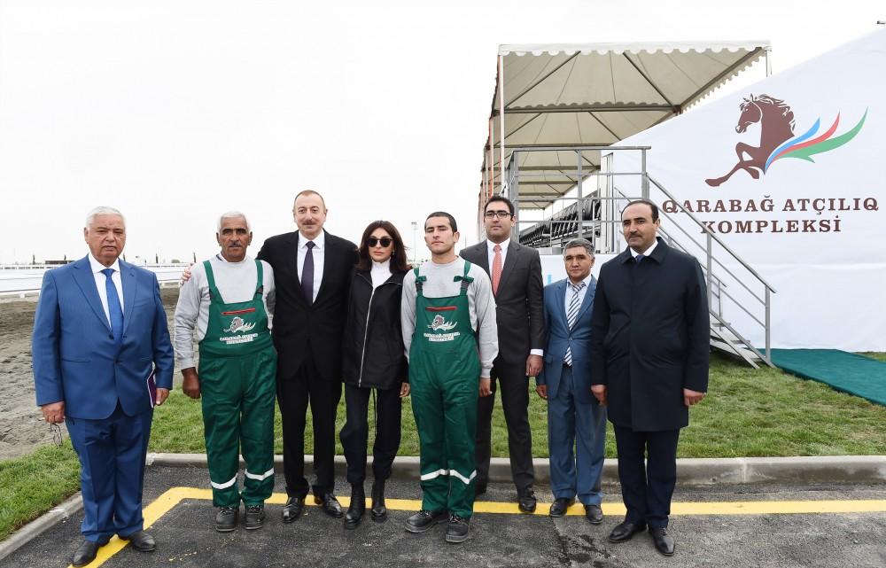 Azerbaijani president, first lady attend opening of Qarabag Equestrian Complex (PHOTO)