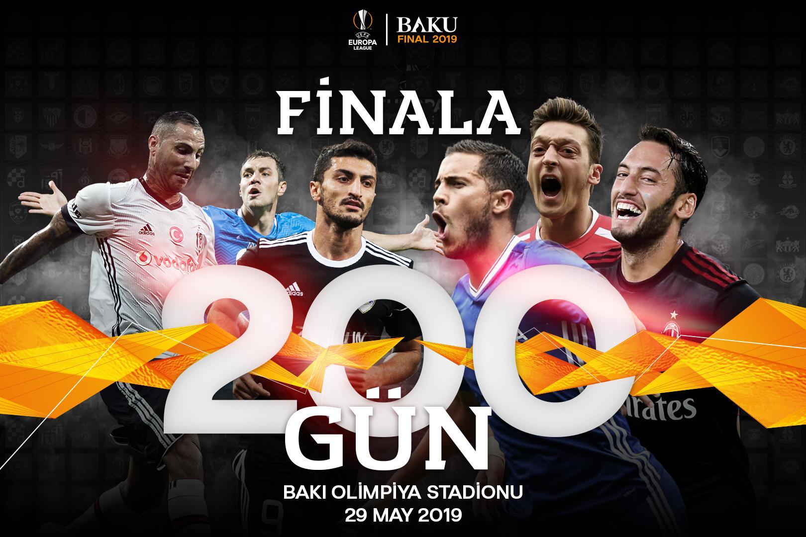До финала Лиги Европы, который состоится в Баку, осталось 200 дней