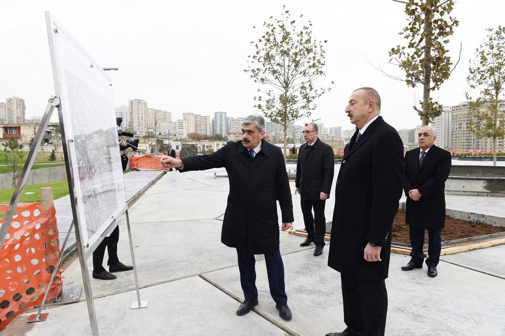 Президент Ильхам Алиев ознакомился с работами по благоустройству и созиданию вокруг бакинской мечети Тезепир (ФОТО)